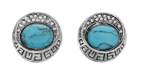 turquoise jewelry collection earrings with oval center stones set in sterling silver