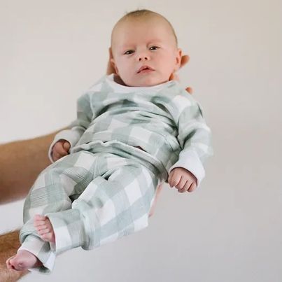 Sage Checkered Baby Lounge Set