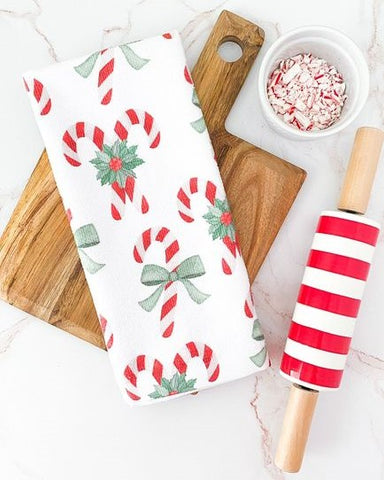 candy cane dish towel