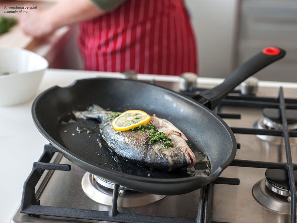 Fischpfanne oval Edelstahl Antihaft Induktion –