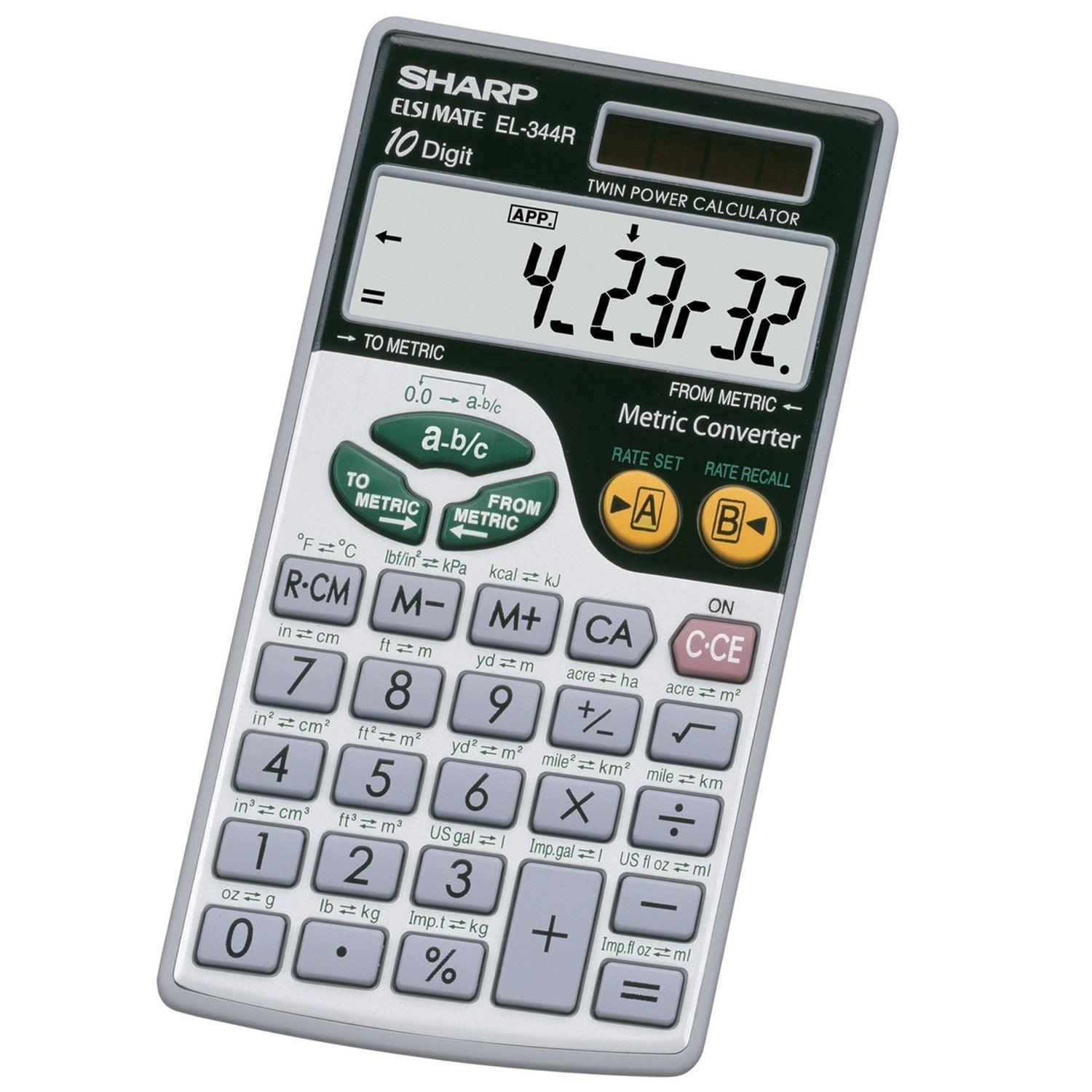 Sharp EL-344RB 10 Digit Handheld Calculation with Metric Conversion