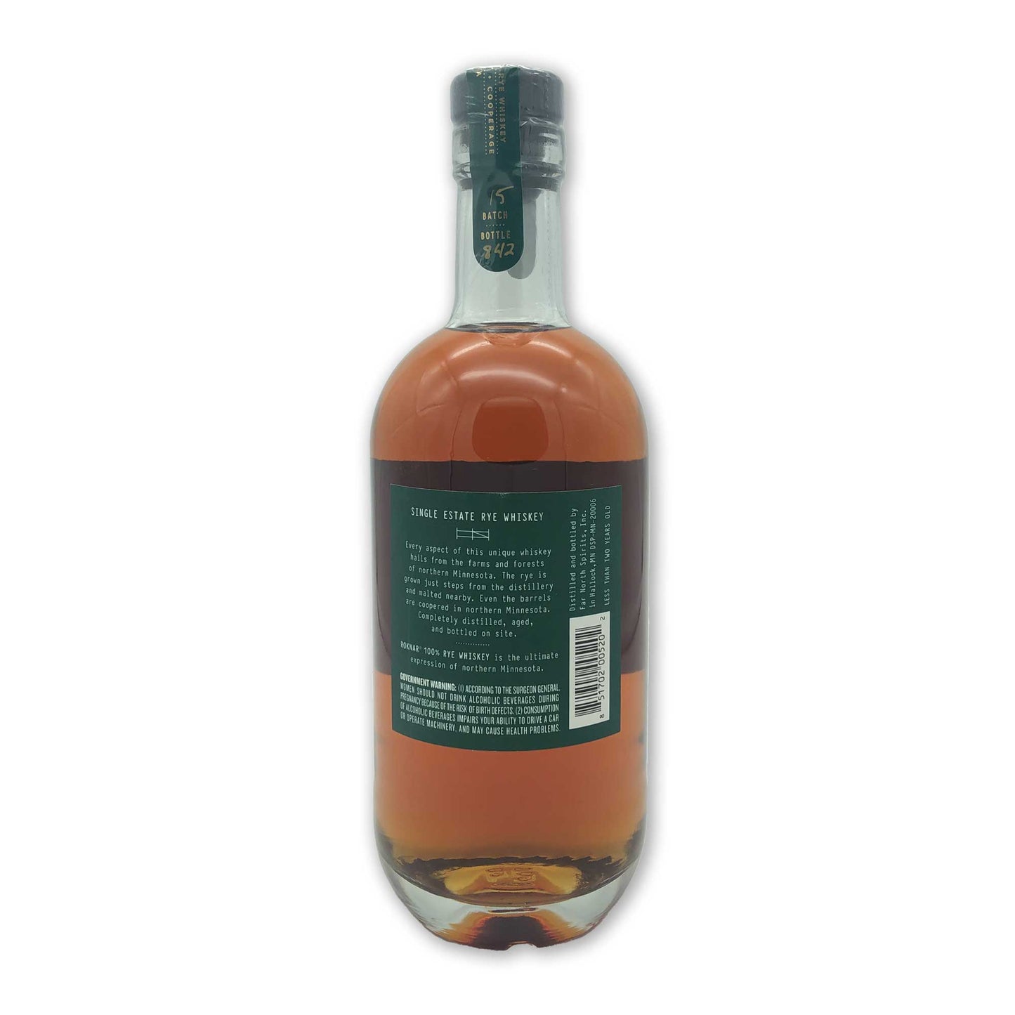 Far North Spirits - Roknar - 100% Rye Whiskey - Minnesota