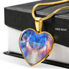 Amazing Art Print Heart Pendant Luxury Necklace