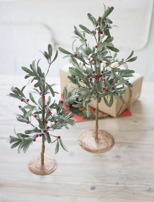 Artificial Pine Trees in Cement Pots - Set of 3
