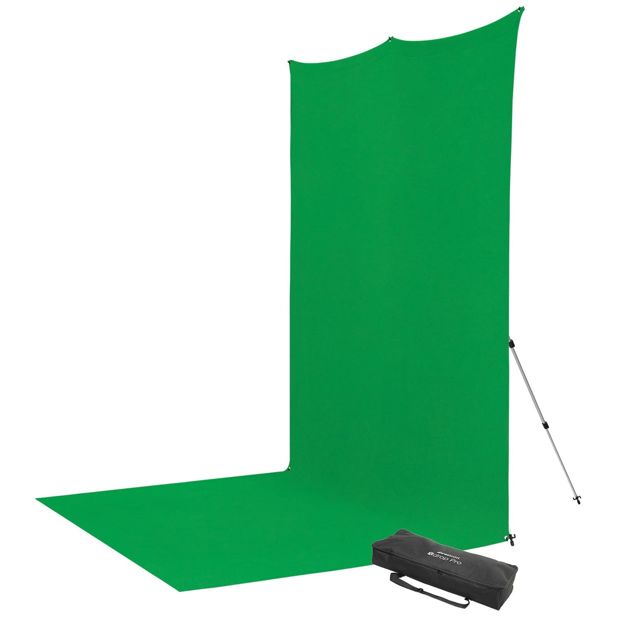 X-Drop Wrinkle-Resistant Sweep Backdrop - Chroma-Key Green Screen (5'