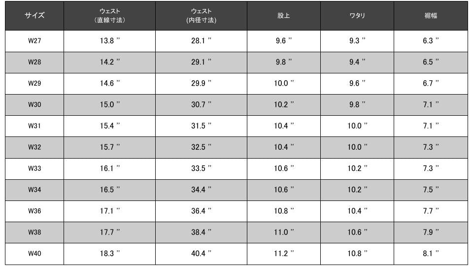 The Strike Gold Size Chart - 09