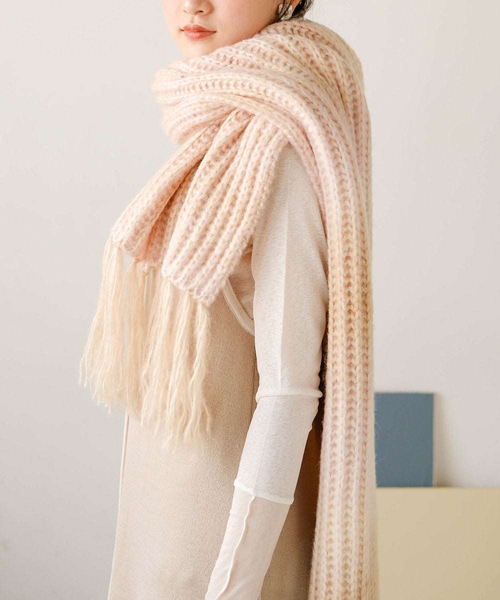 GRADATION KNIT VOLUME SCARF