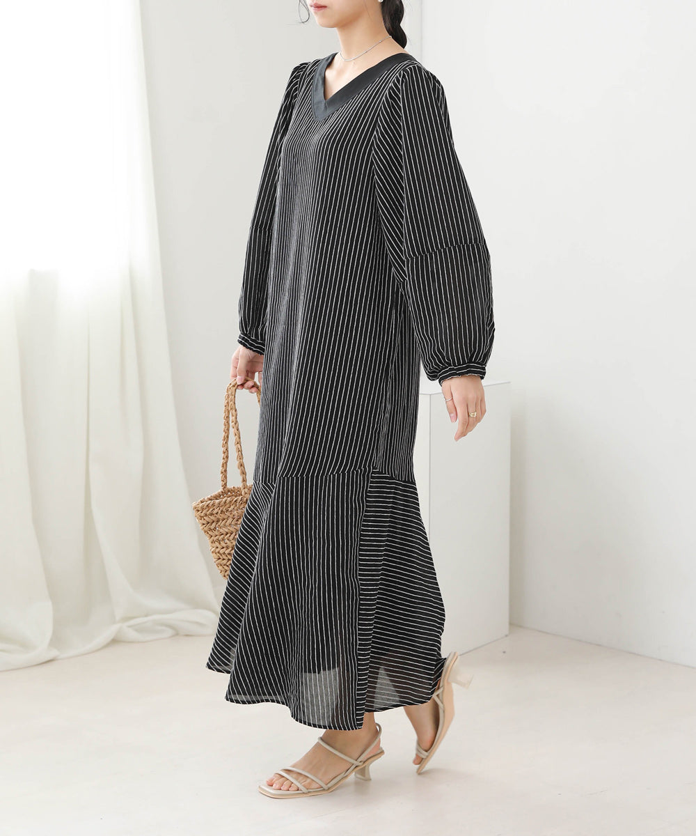 フローラル 【新品即完品】hyeon⋆ stripe flare onepiece | www