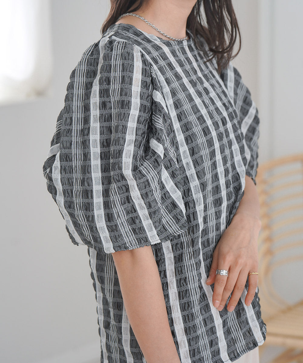 SHEER CHECK VOLUME CAMISOLE ONEPIECE - 通販 - csa.sakura.ne.jp