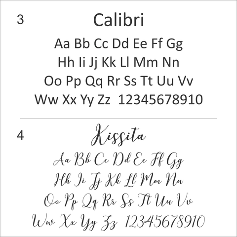 Font examples - Calibri and Kissita