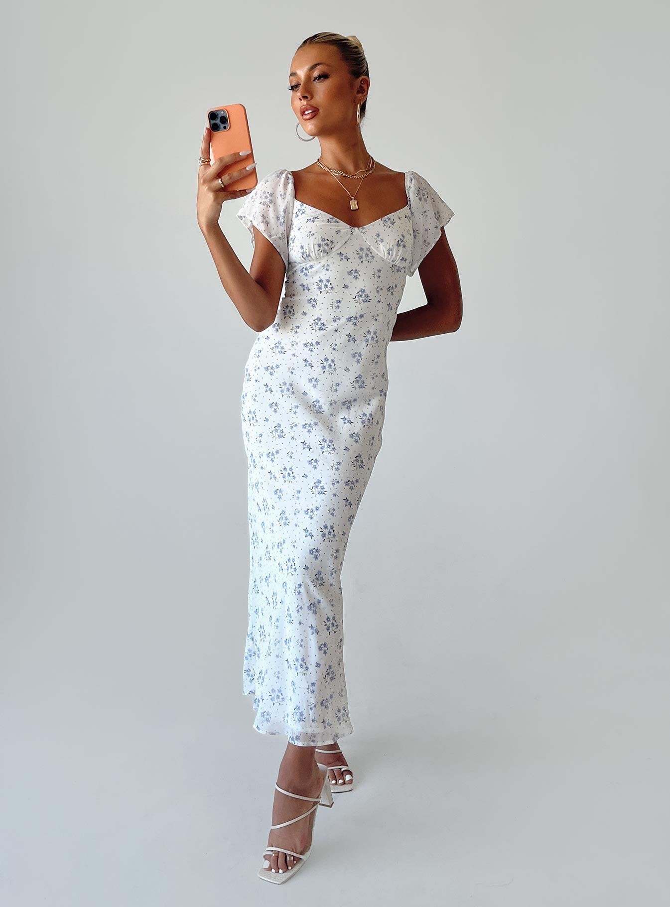 Hera Maxi Dress White Floral