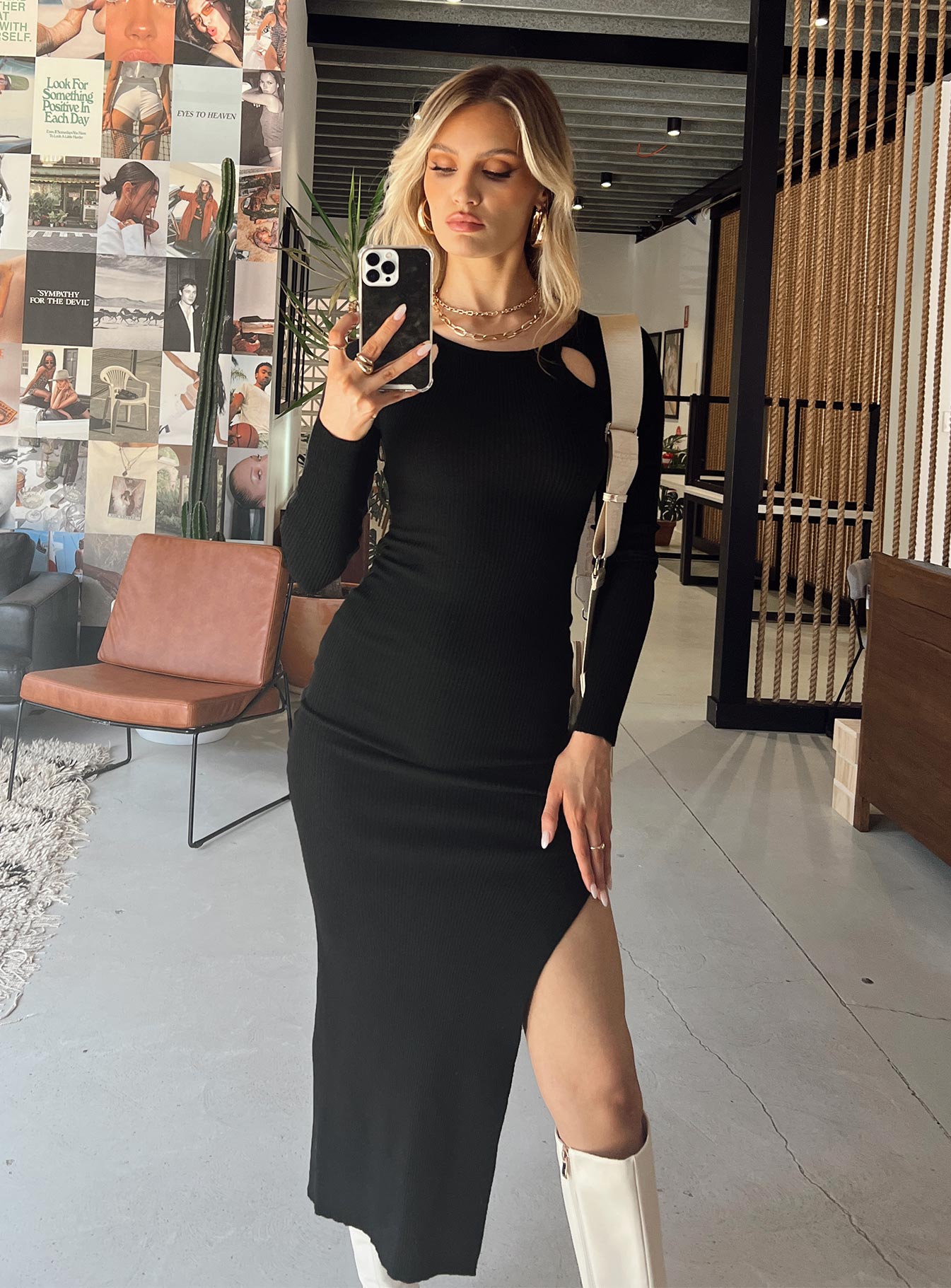 Sidney Long Sleeve Maxi Dress Black