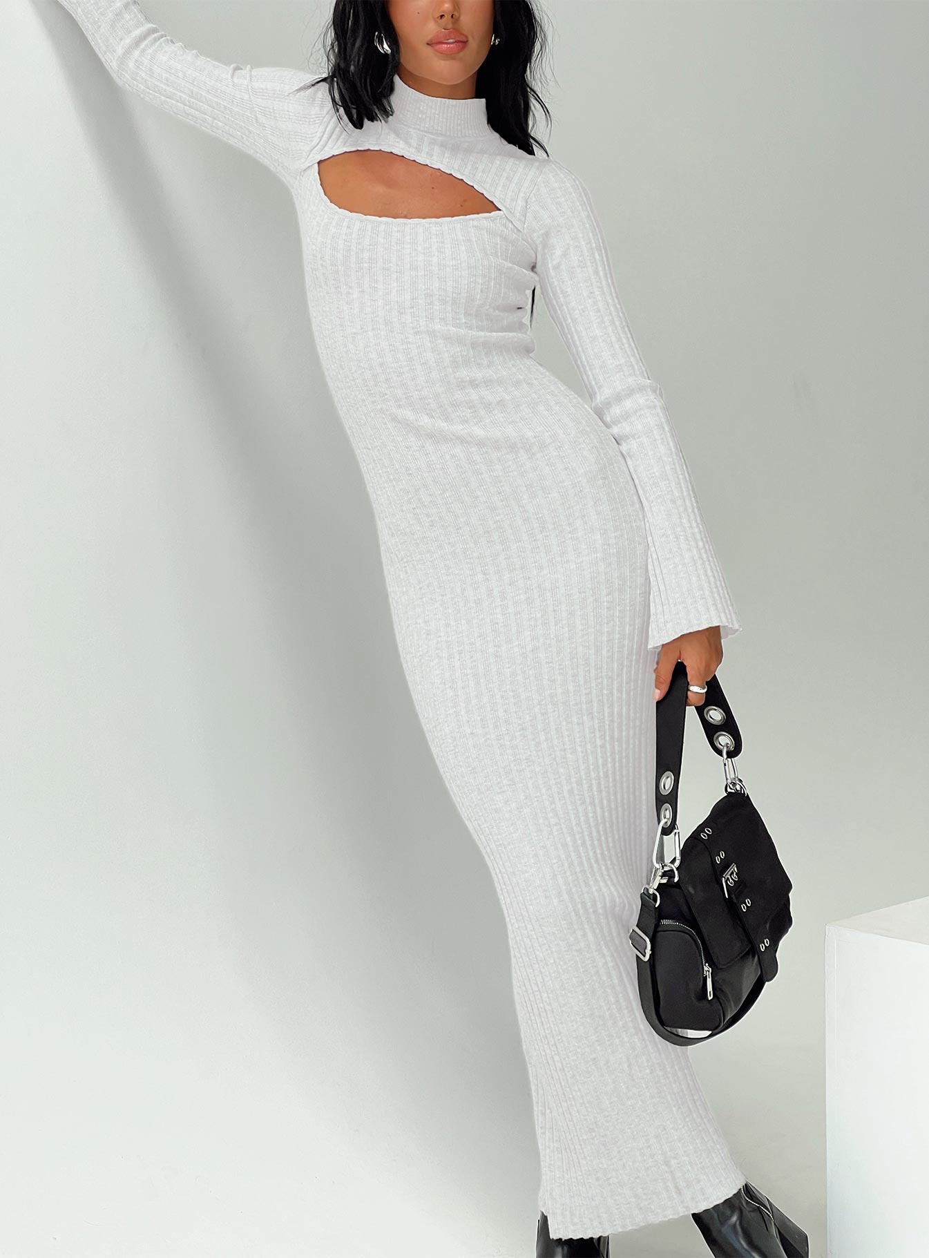 Karia Long Sleeve Maxi Dress Grey