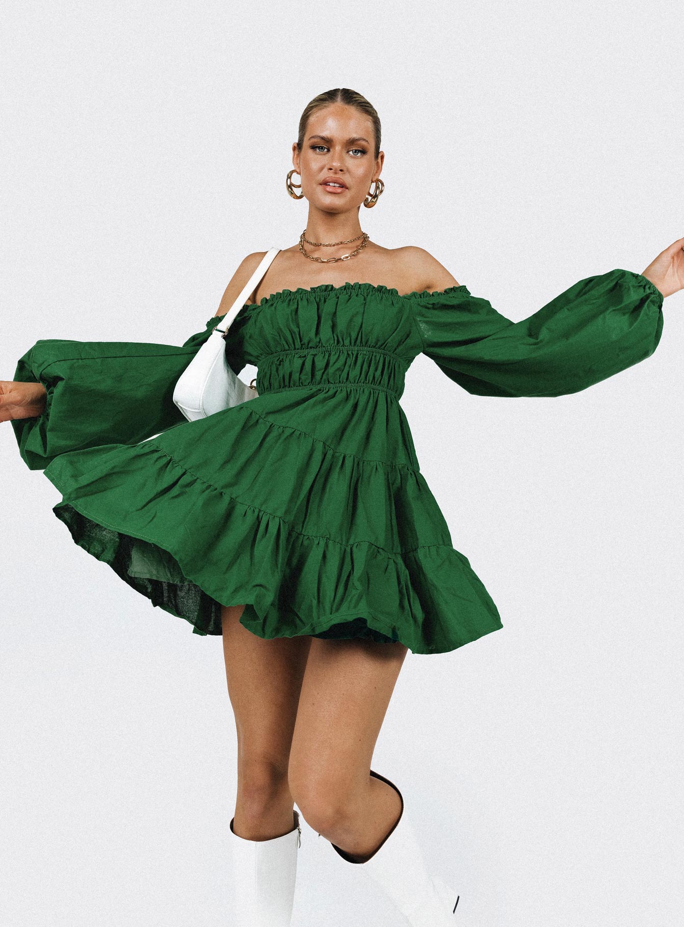 Ceara Long Sleeve Mini Dress Green