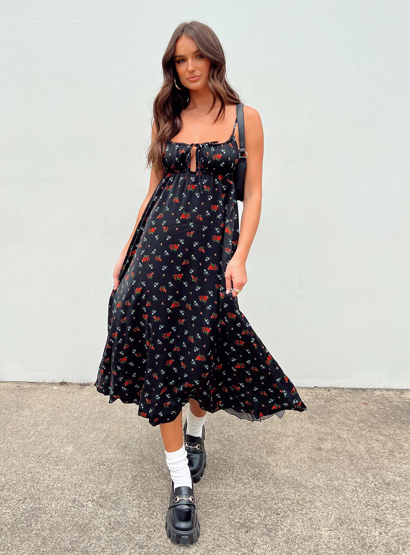 Empress Of Love Maxi Dress Black Floral