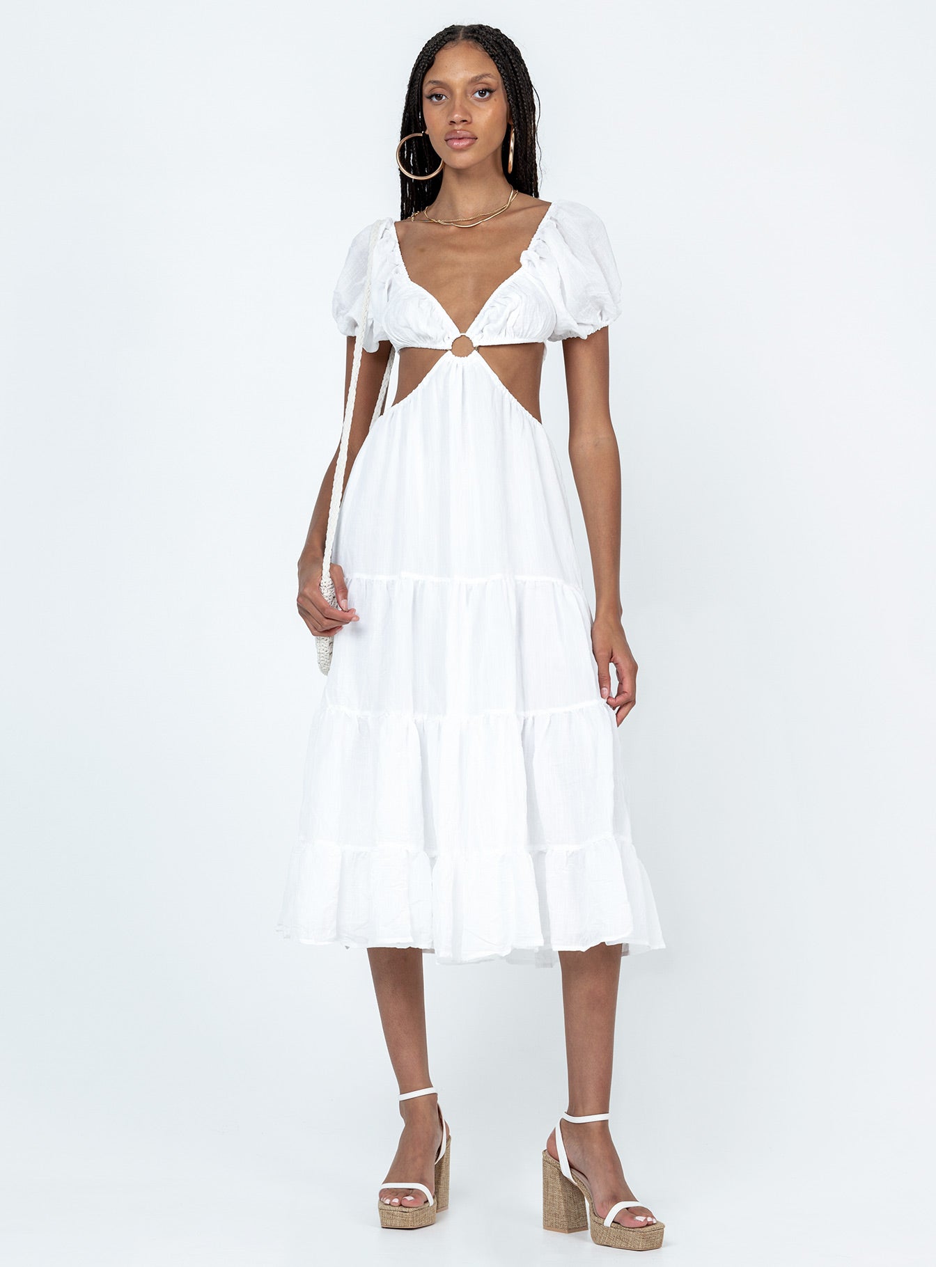 Danica Midi Dress White