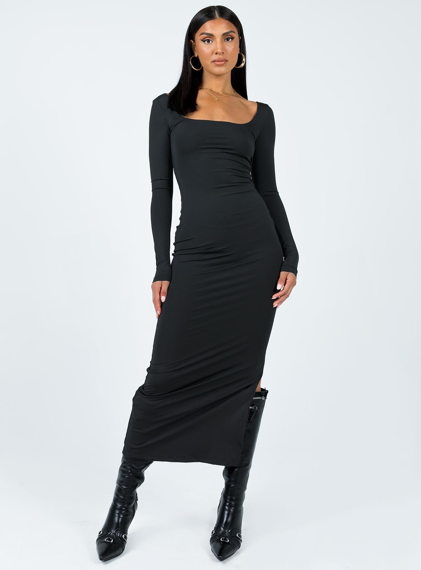 Burlington Long Sleeve Maxi Dress Black