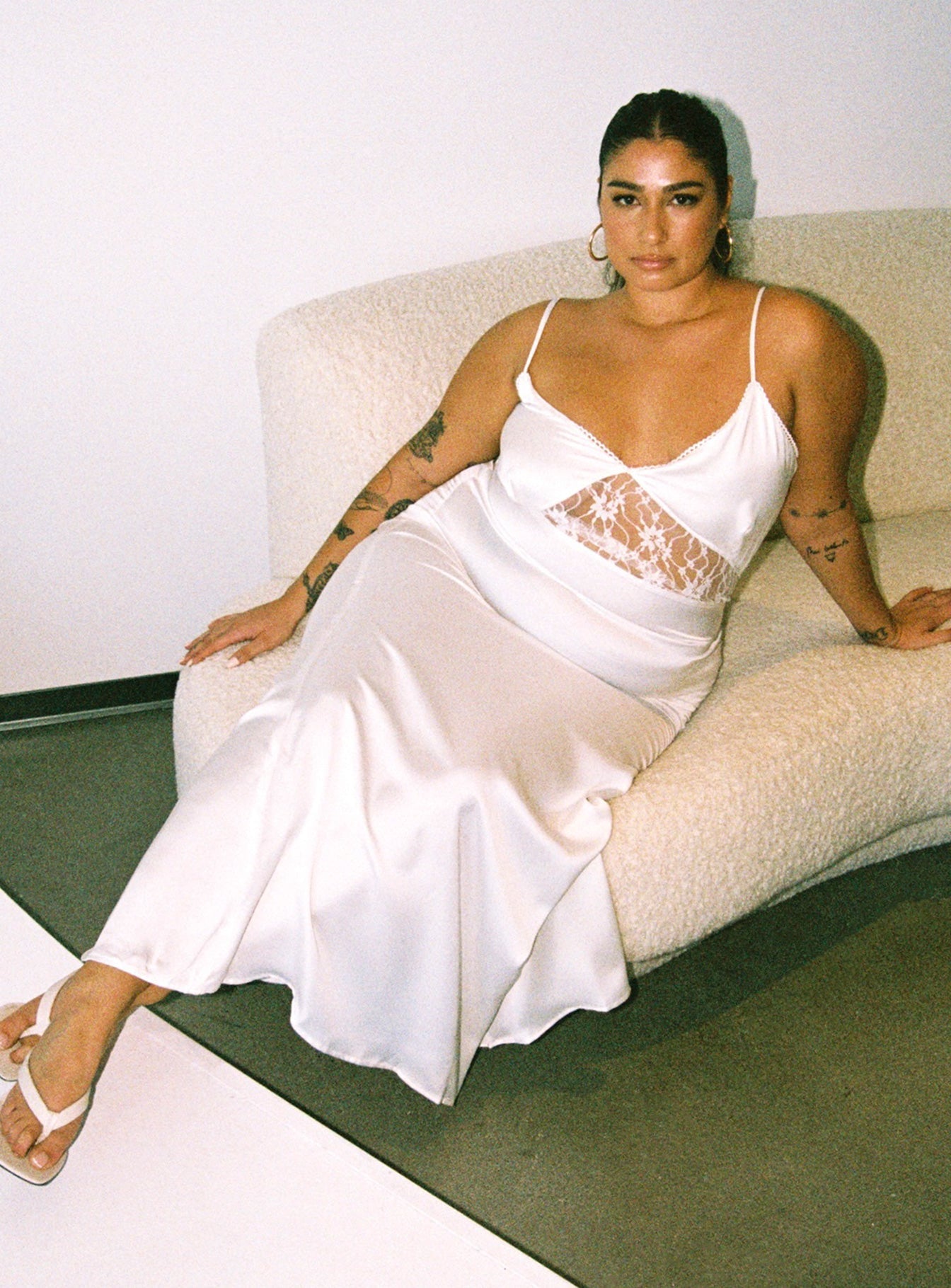 Roselle Maxi Dress White Curve