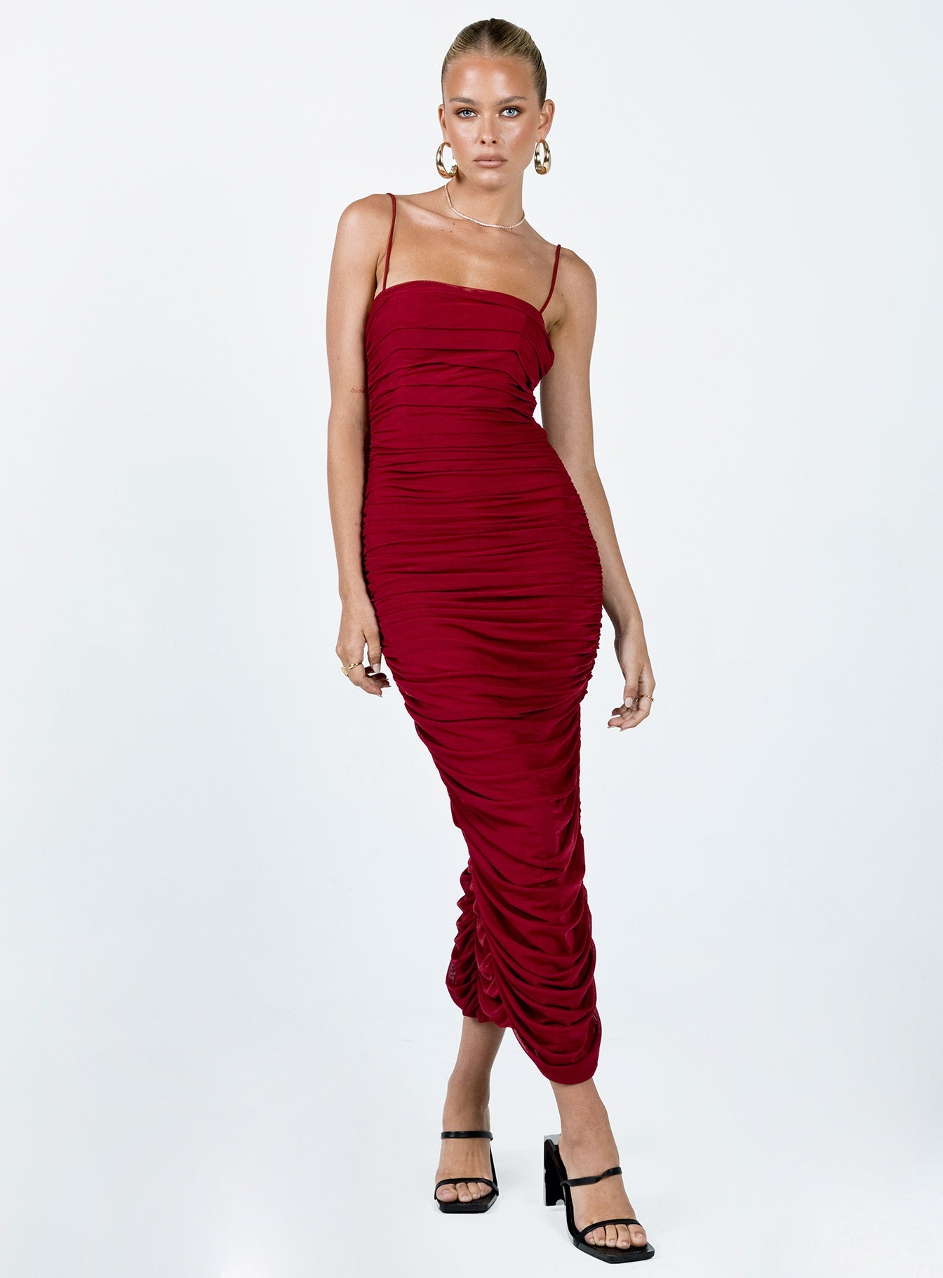 Tara Midi Dress Wine