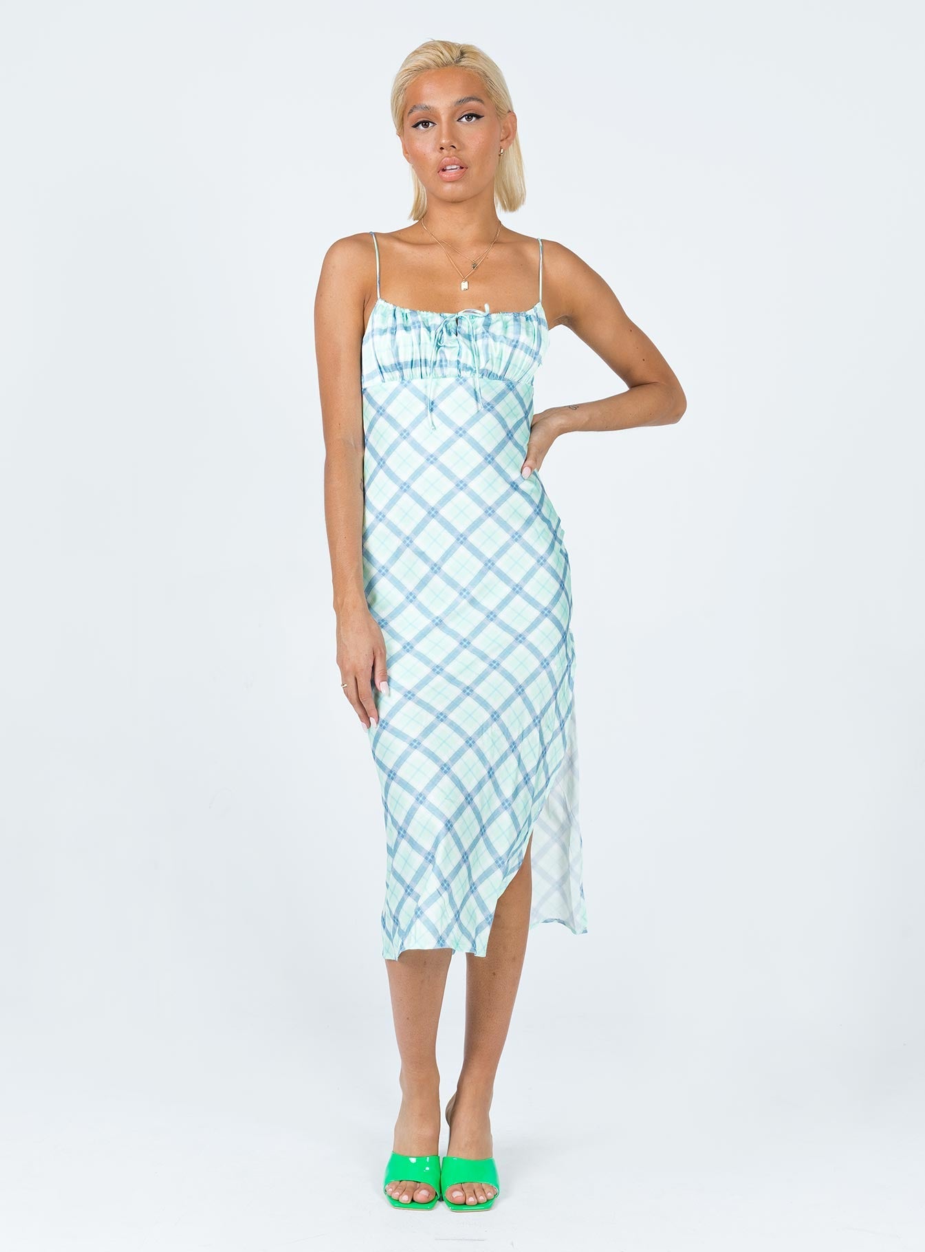 Kirra Midi Dress Green / Blue