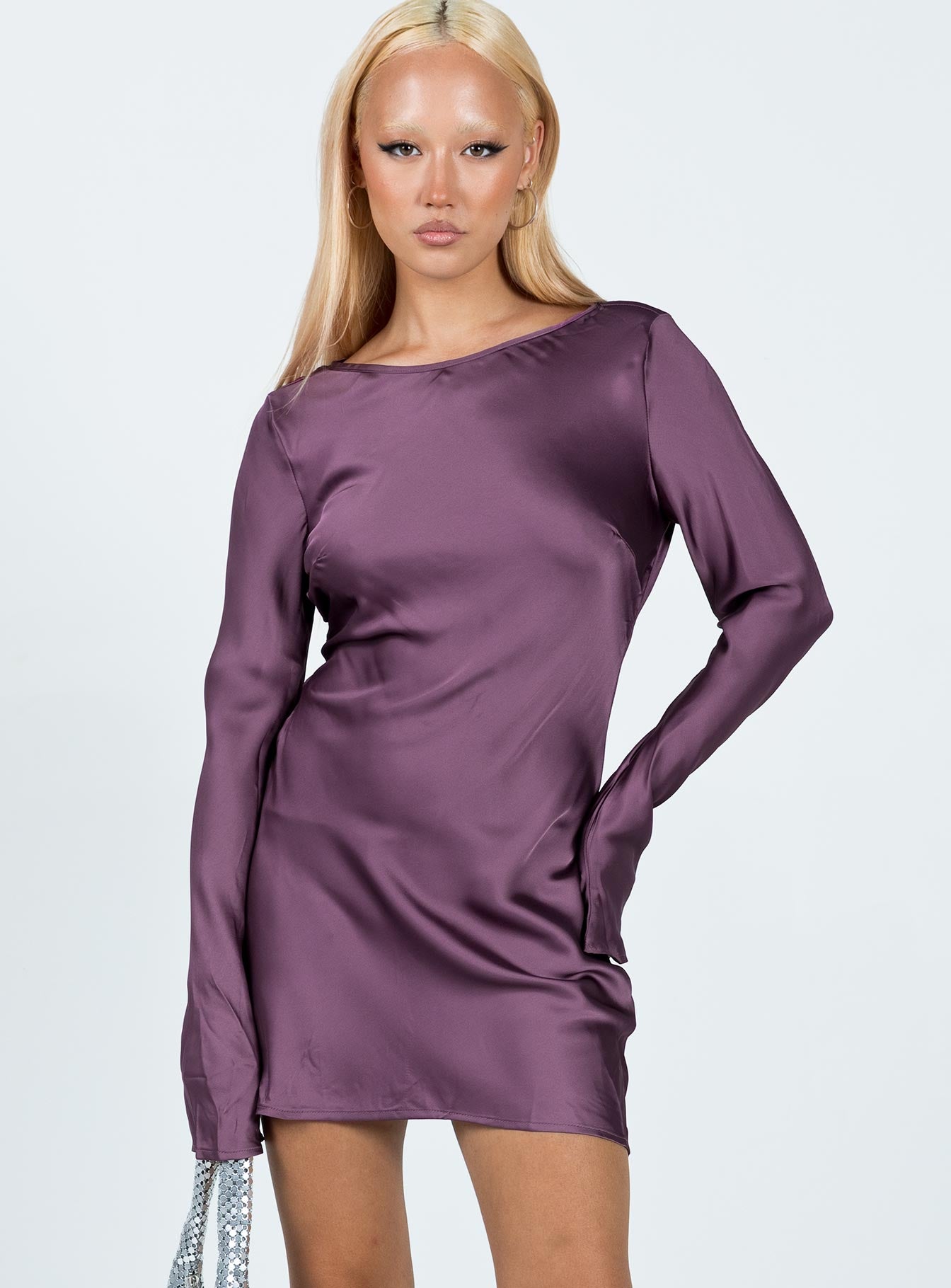 Namara Long Sleeve Mini Dress Purple