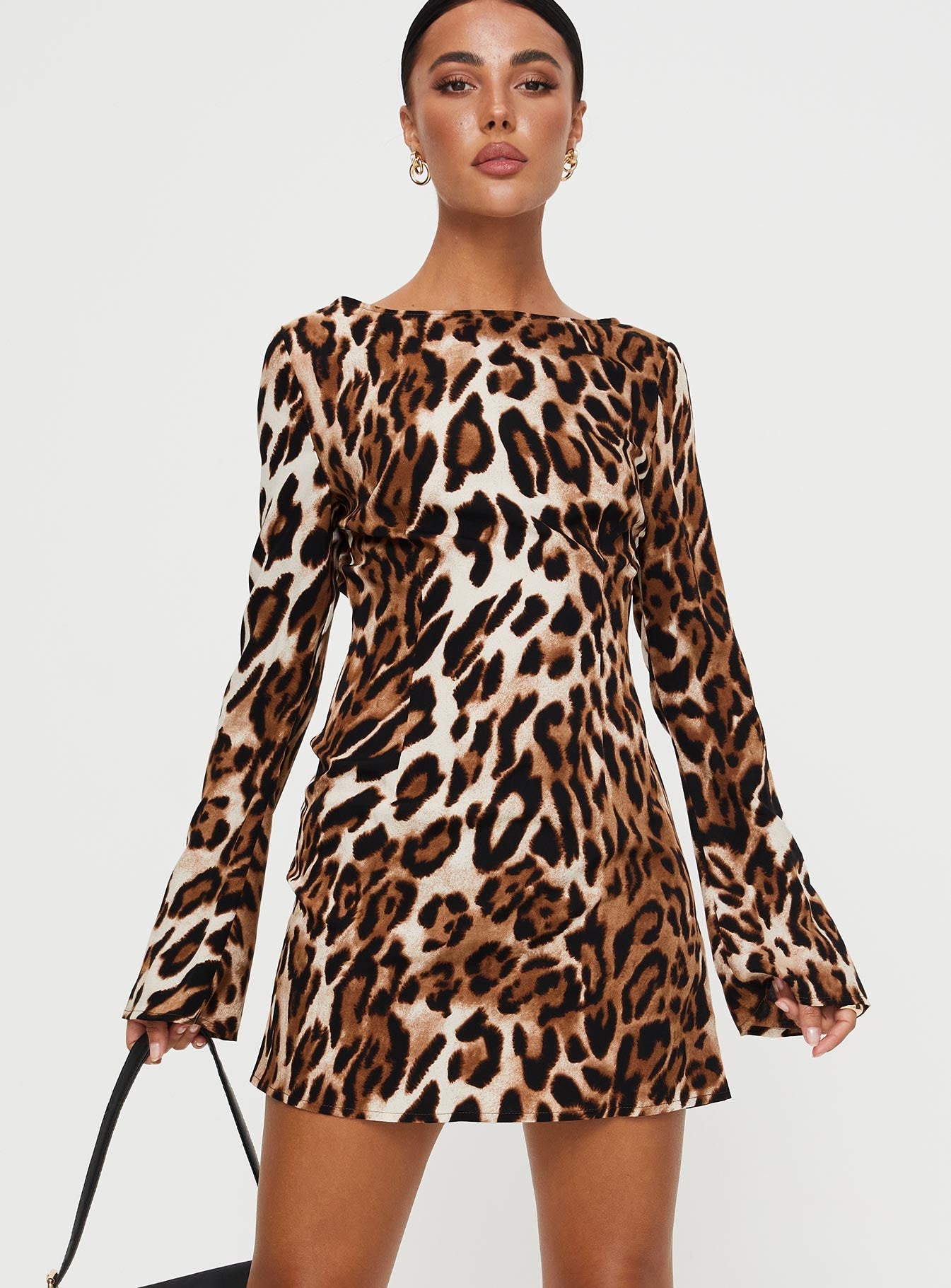 Harmony Long Sleeve Mini Dress Leopard