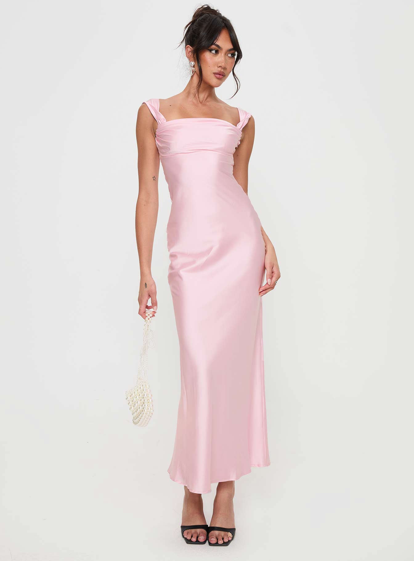 Azura Off The Shoulder Maxi Dress Pink