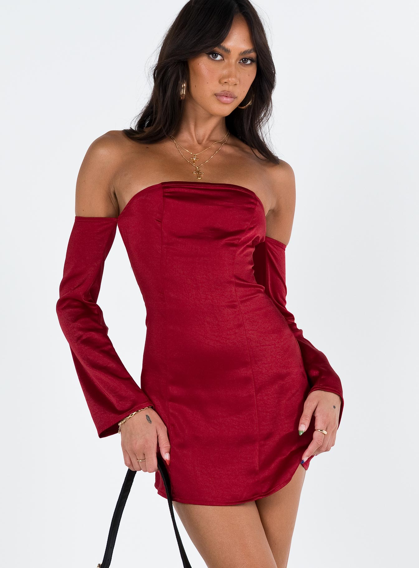 Amalea Mini Dress Burgundy