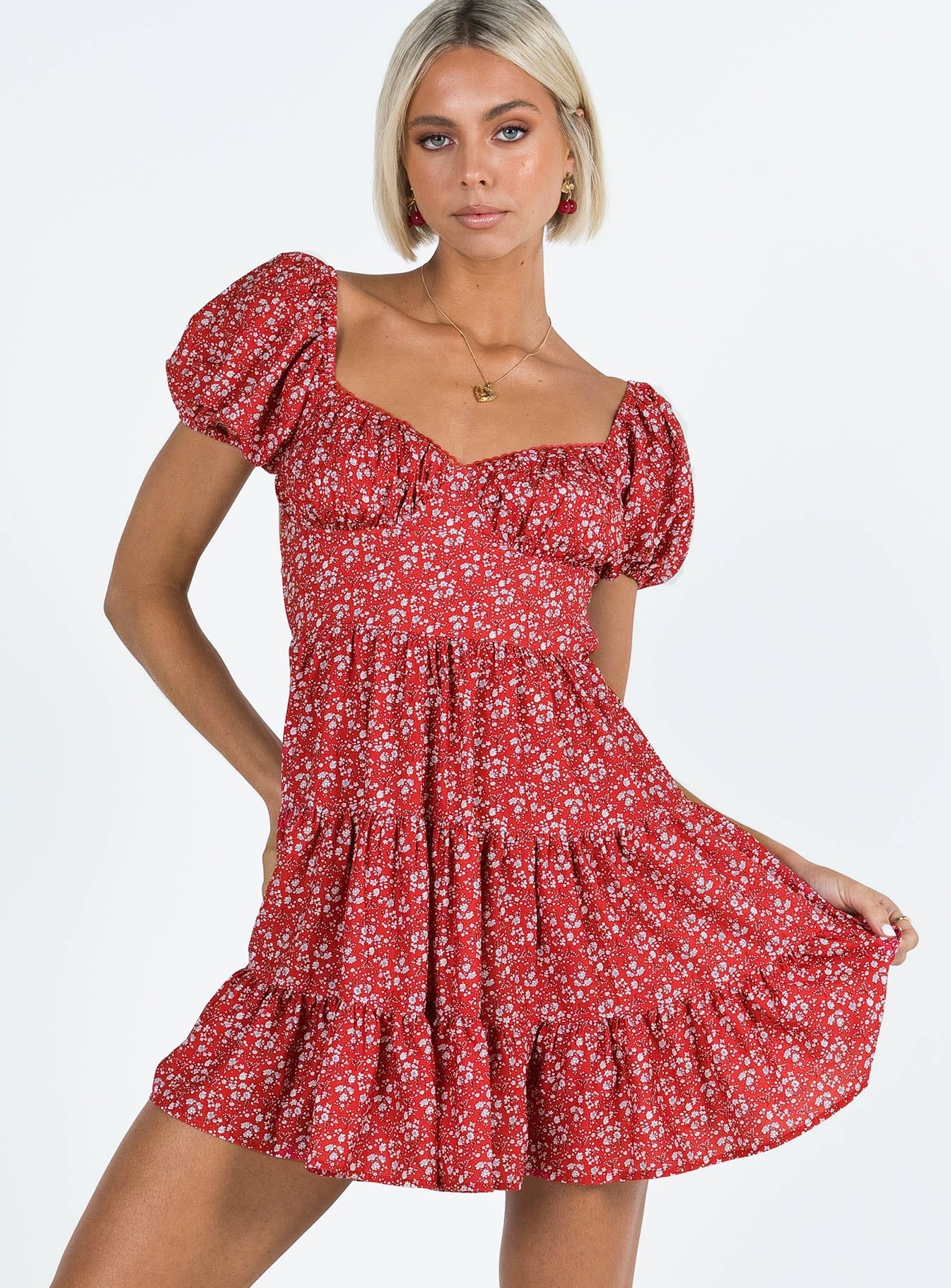 Danny Mini Dress Red Floral