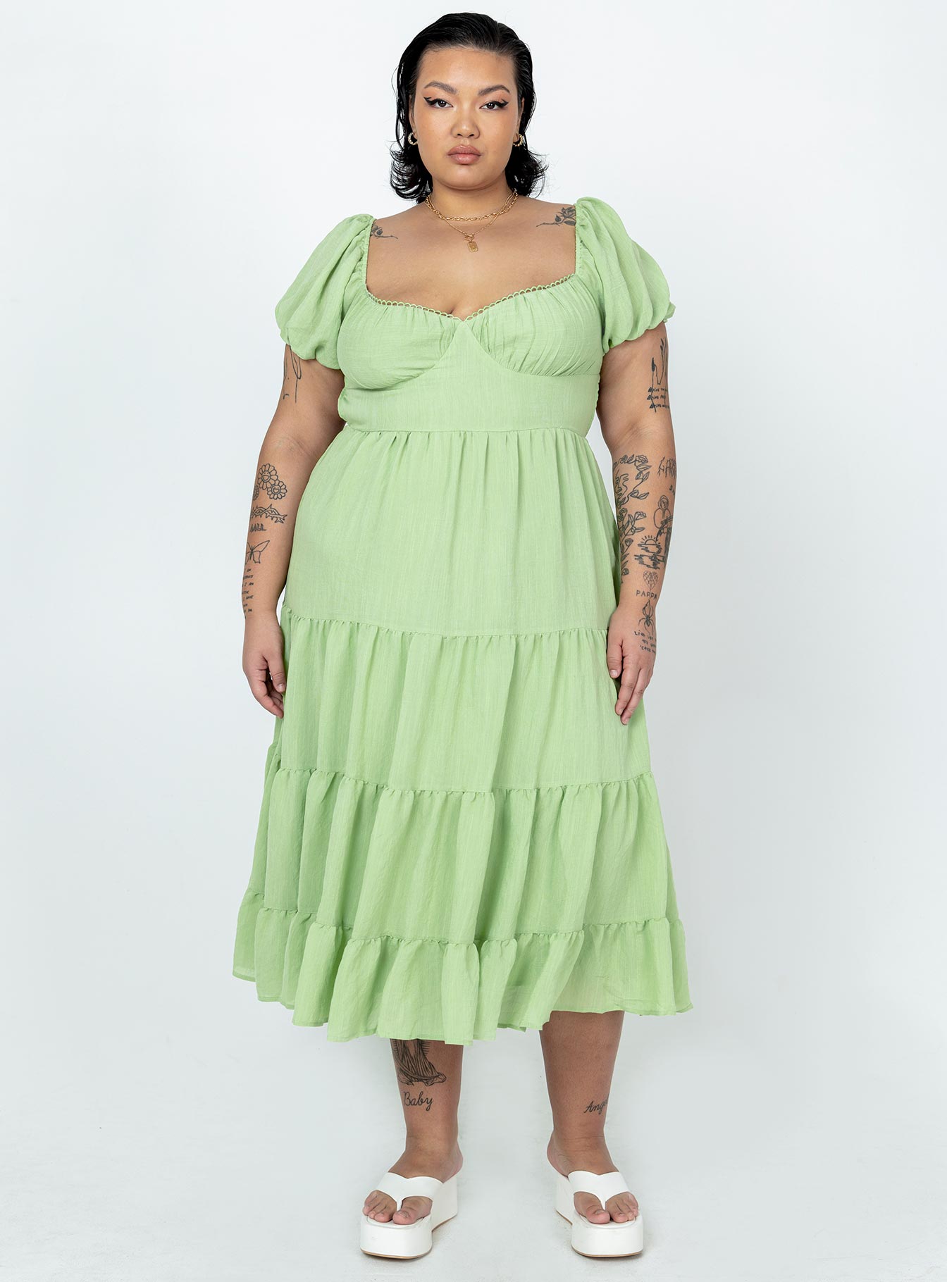 Danny Midi Dress Green Curve