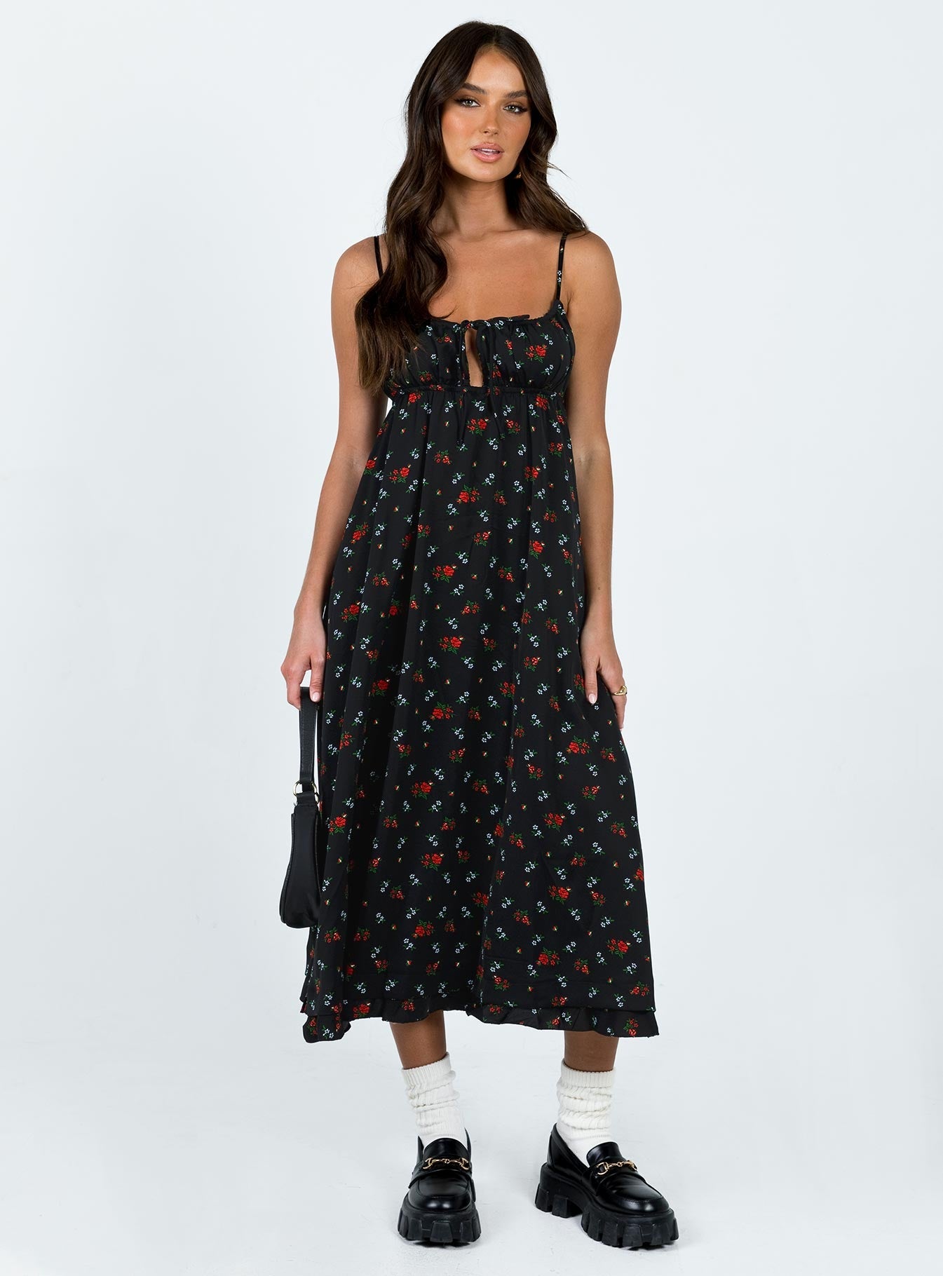 Empress Of Love Maxi Dress Black Floral