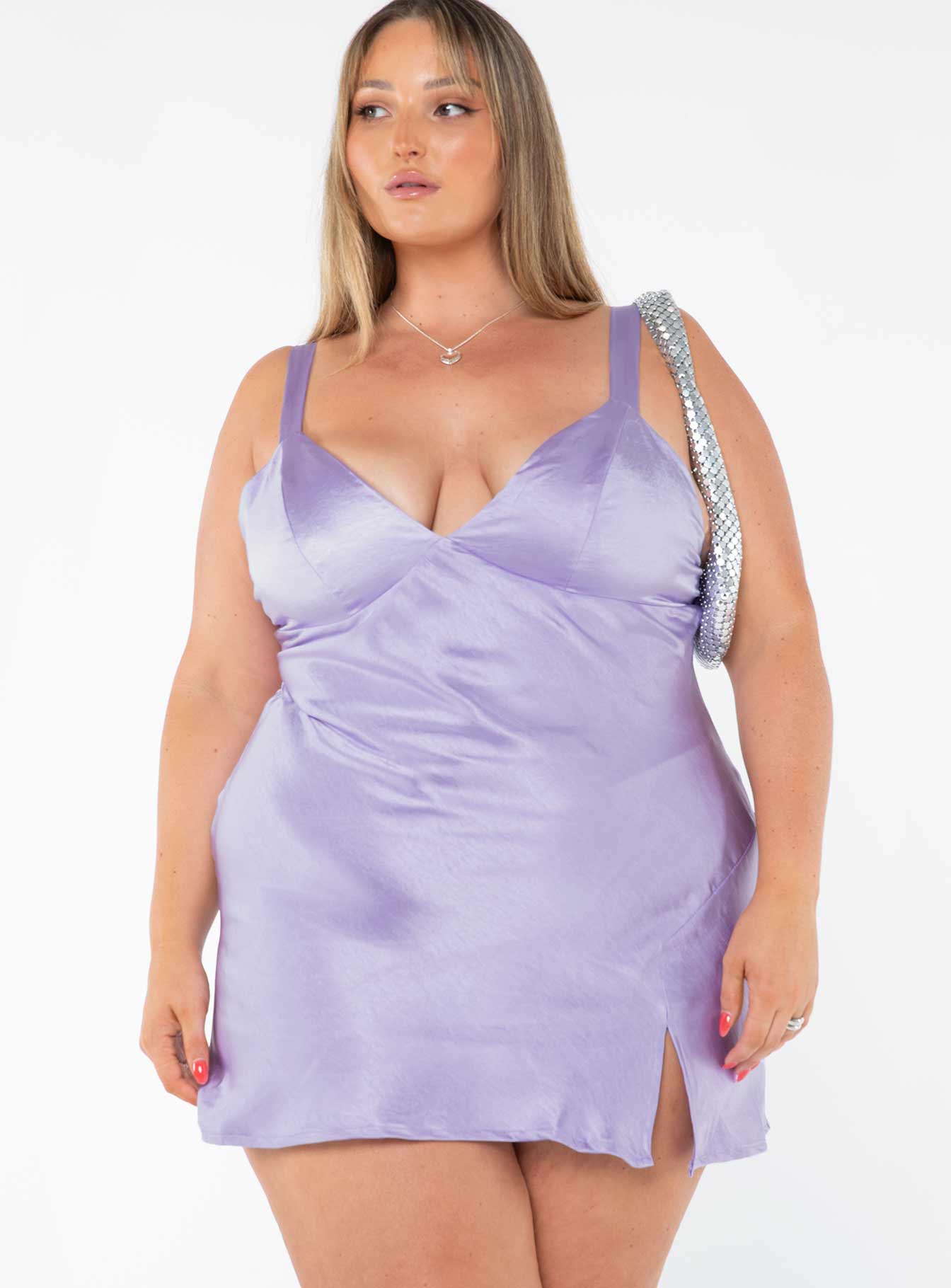 Star Shining Mini Dress Purple Curve