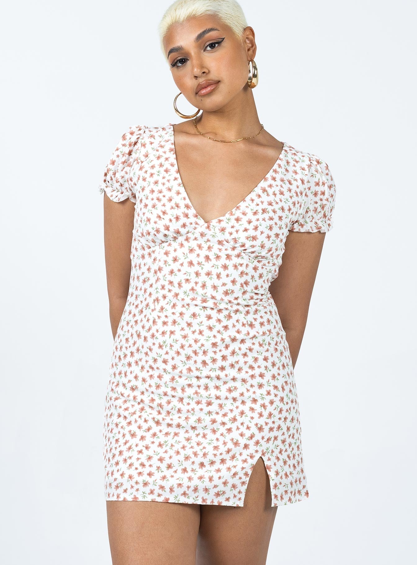 Kacey Mini Dress White Floral