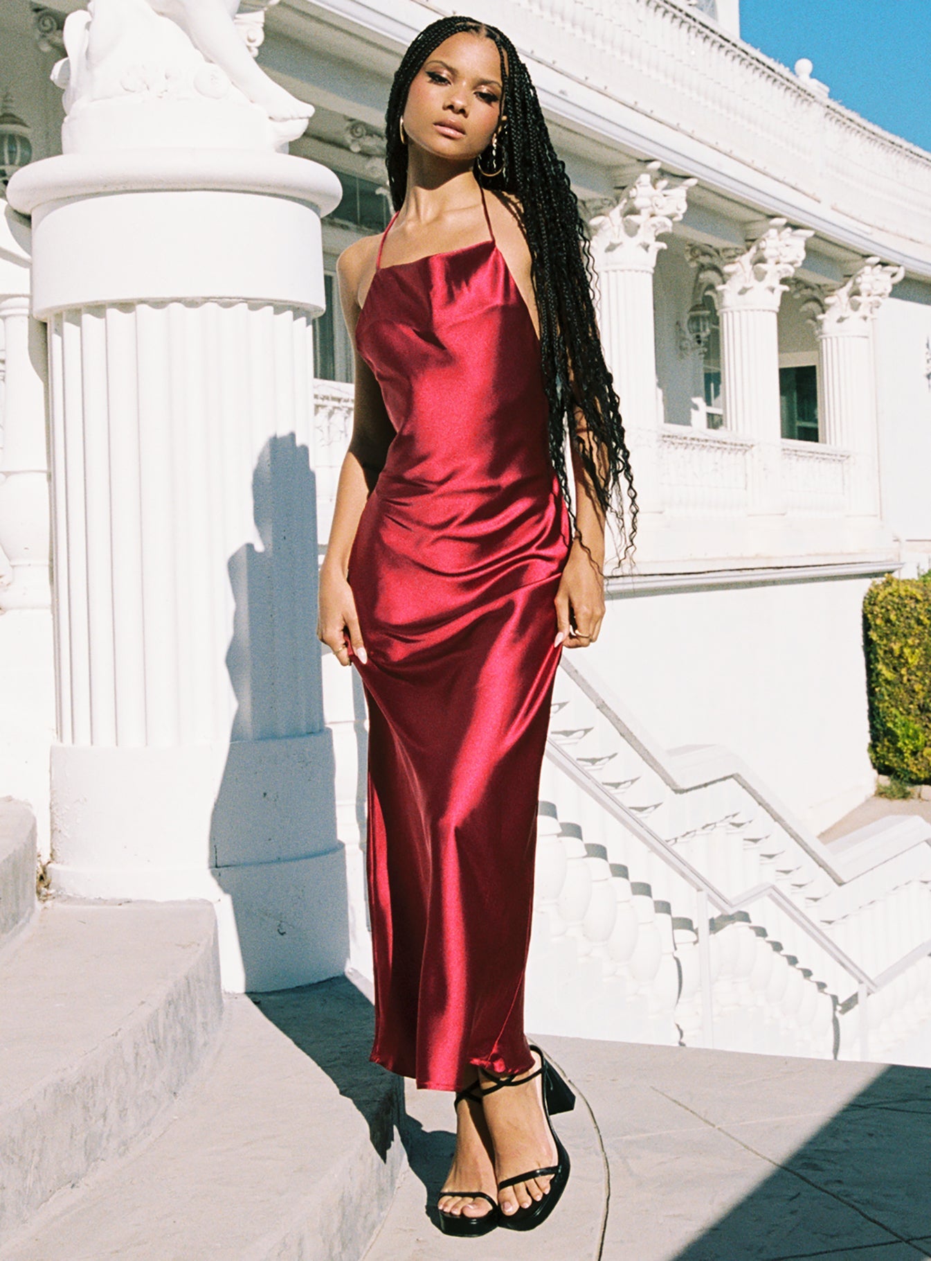 Broughton Halter Maxi Dress Burgundy