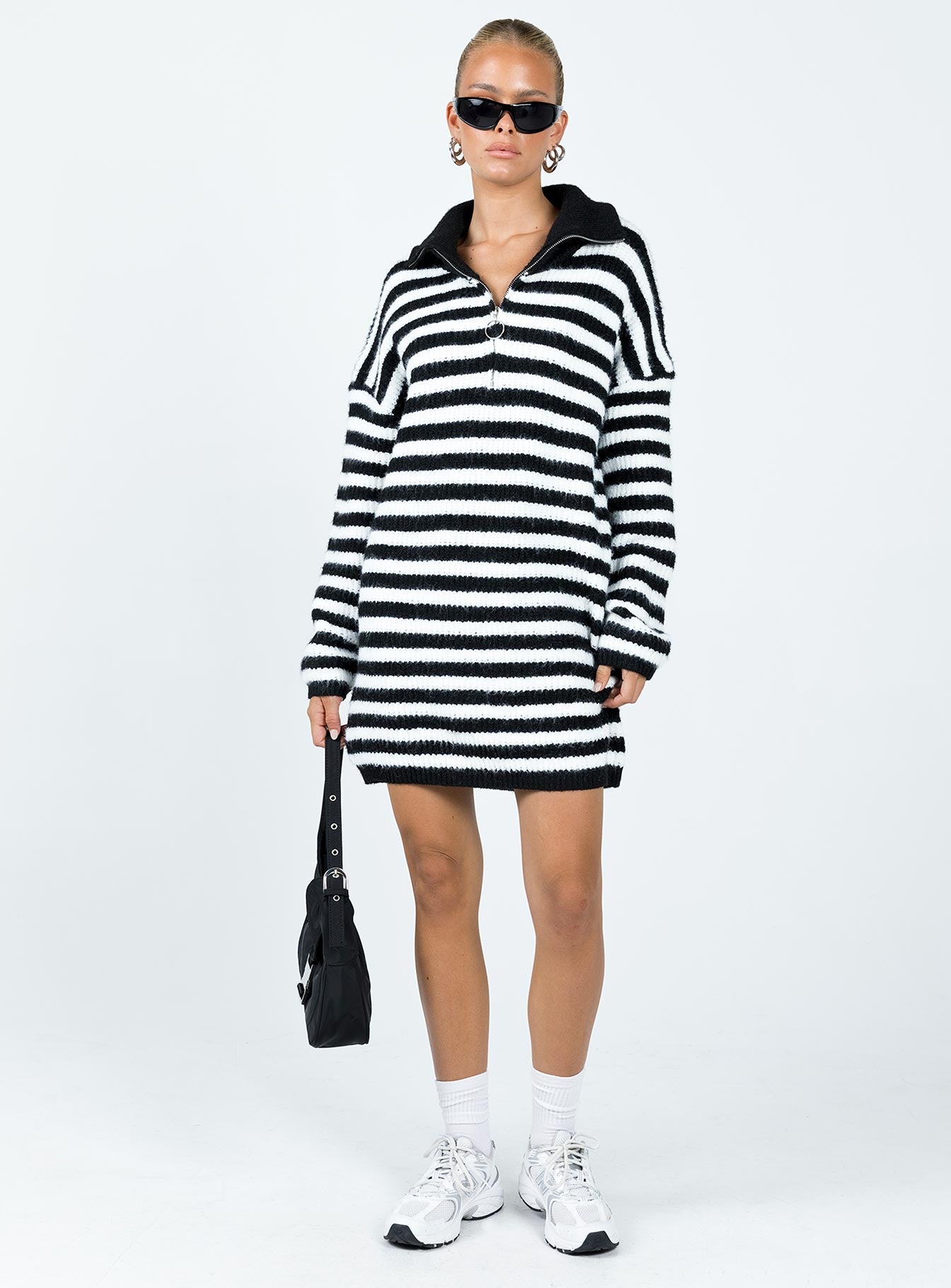 Deverell Sweater Dress Black / White