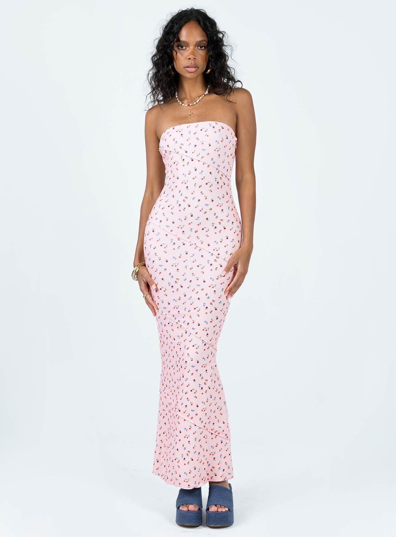 Oscar Midi Dress Pink Floral