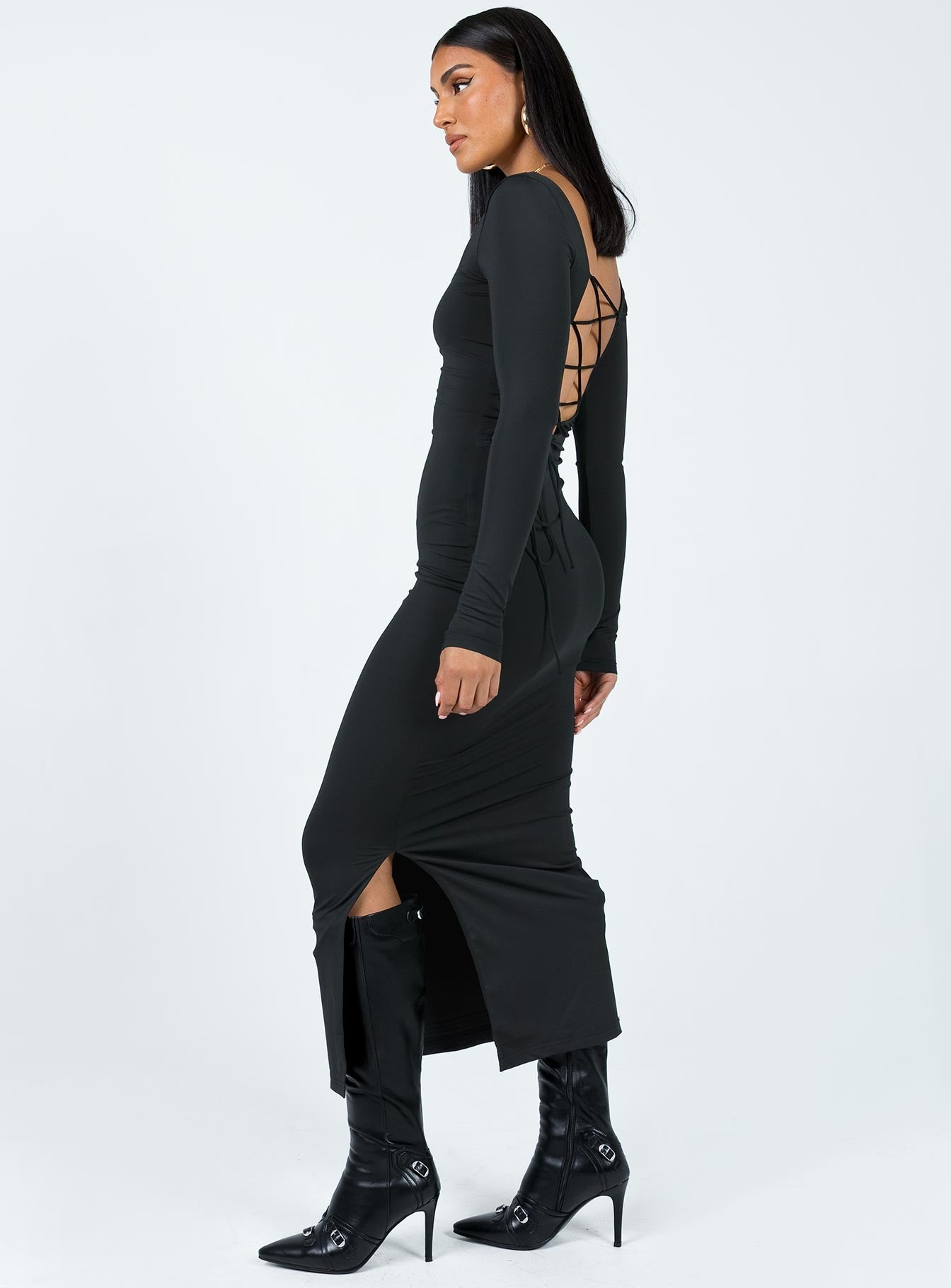 Burlington Long Sleeve Maxi Dress Black