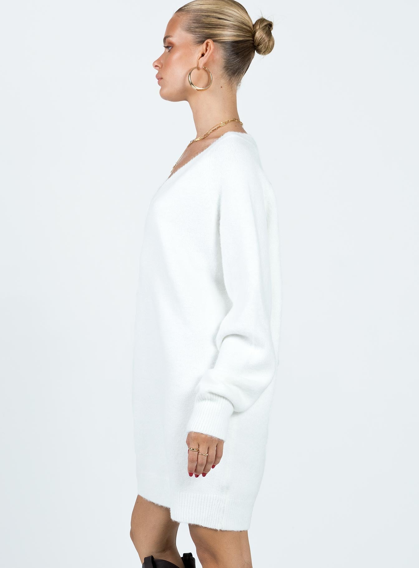 Breslin Sweater Dress Beige