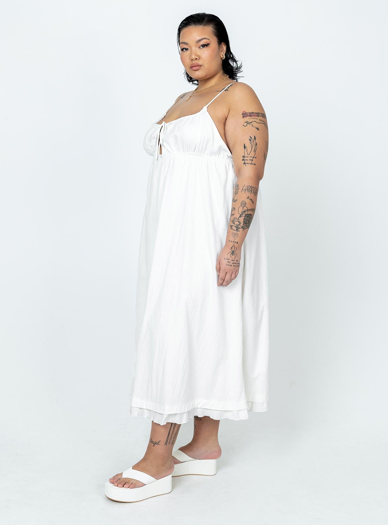 Empress Of Love Maxi Dress White Curve