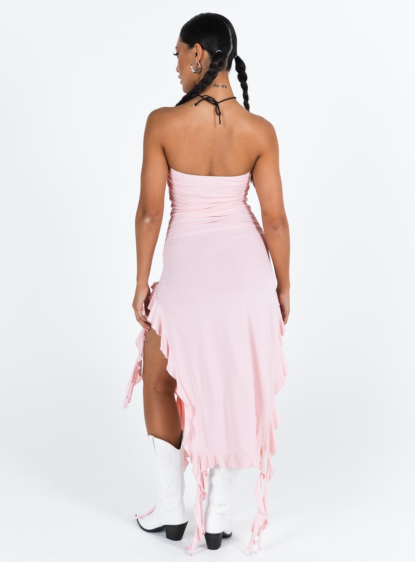 Rendezvous Strapless Midi Dress Blush