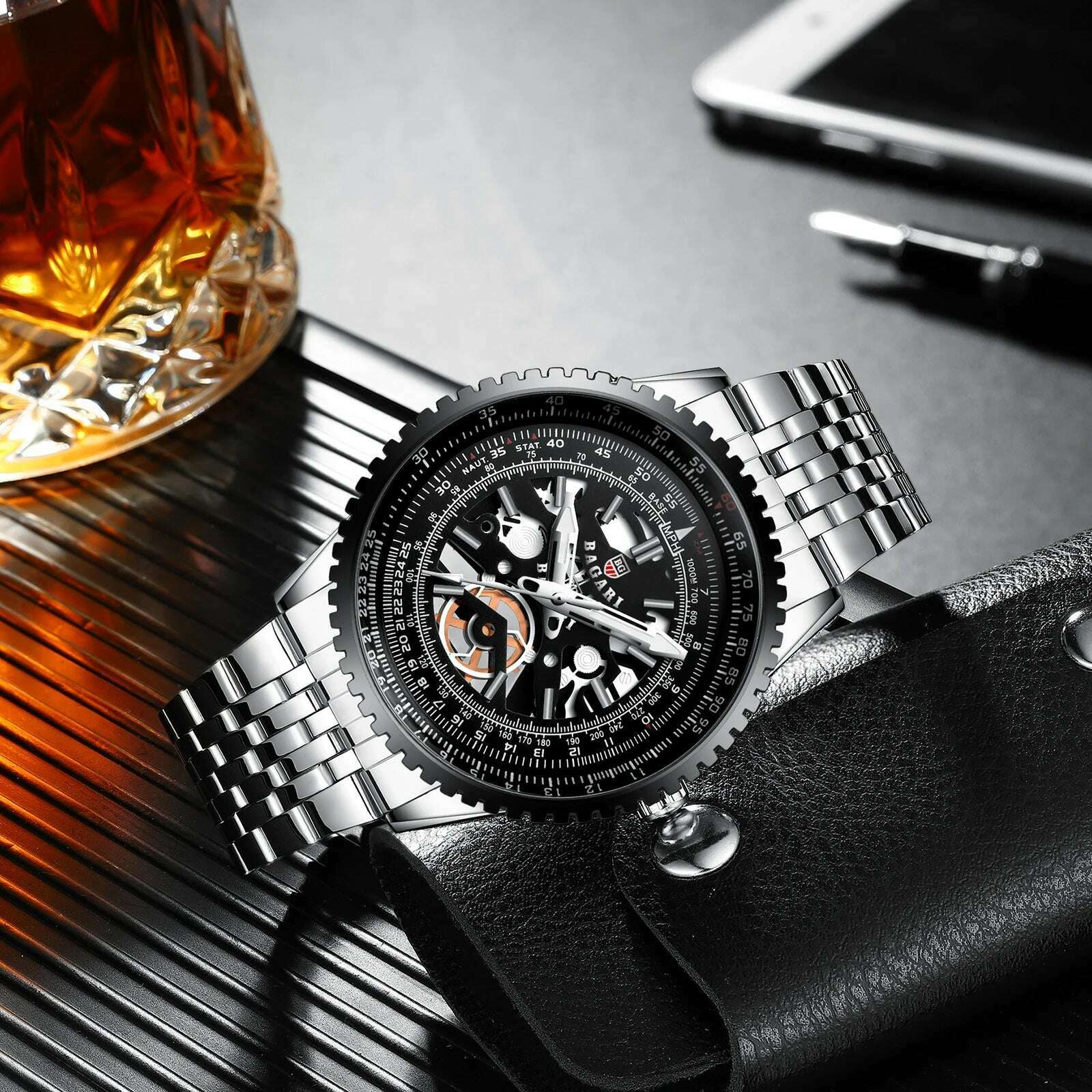 Creative Gear Watch Men Luxury Stainless Steel Clock Fashion Waterproof Business Sport Quartz WristWatch Male Relogio Masculine