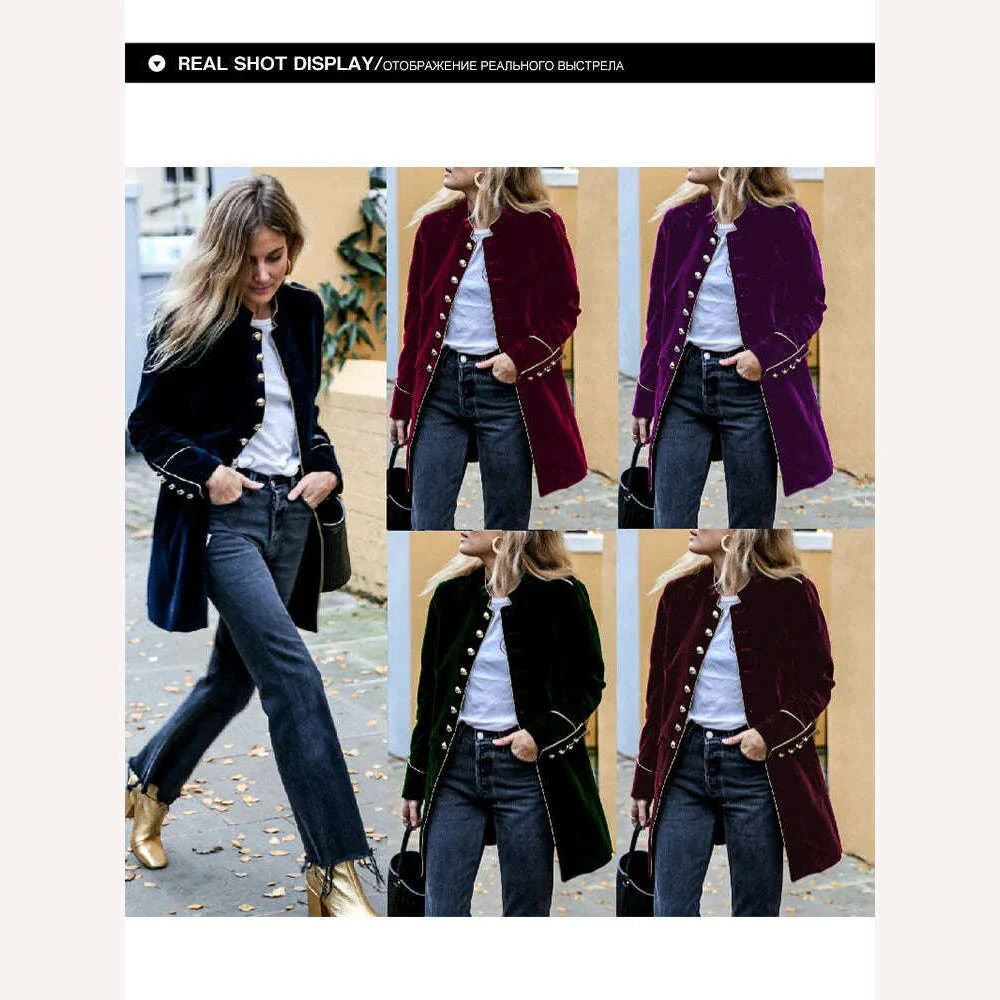 OUSLEE Warm Velvet Jacket Women Autumn Long Sleeve Loose Women Coat Office Ladies Button Tops Female Outerwear Blazer Cardigan