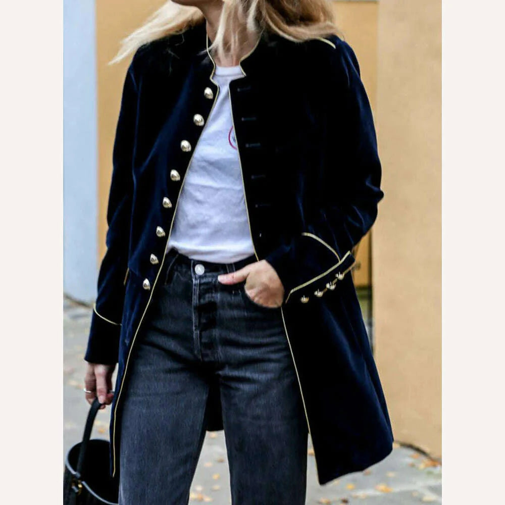 OUSLEE Warm Velvet Jacket Women Autumn Long Sleeve Loose Women Coat Office Ladies Button Tops Female Outerwear Blazer Cardigan