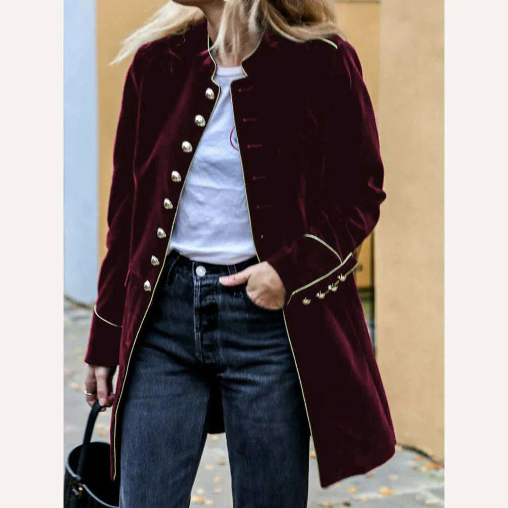 OUSLEE Warm Velvet Jacket Women Autumn Long Sleeve Loose Women Coat Office Ladies Button Tops Female Outerwear Blazer Cardigan