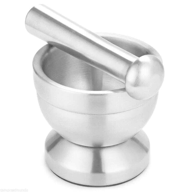 Stainless Steel Mortar and Pestle Kitchen Garlic Pugging Pot Pharmacy Bowl Pepper Spice Grinder Pot Household Kitchen Gadget