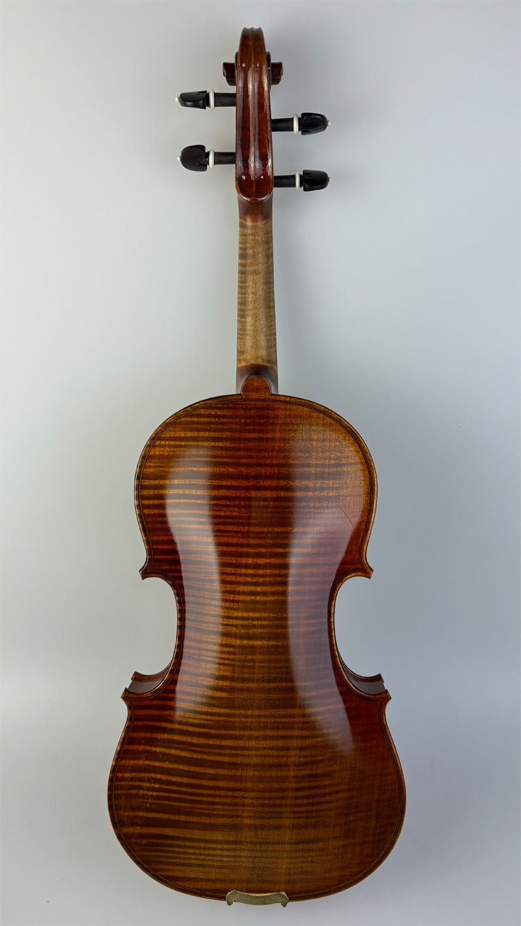 Professional Tiger Pattern Solid Wood Violin with Premium Oil Varnish Craftsmanship