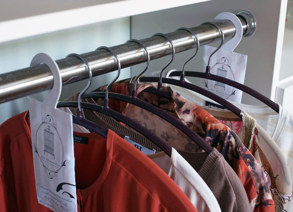 May Chang blend hanging sachets in wardrobe | Total Wardrobe Care