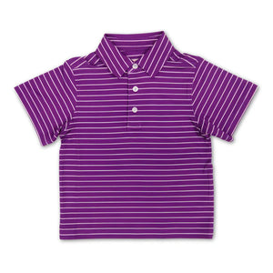 Purple & White Performance Polo - Sissy & Bubs Boutique