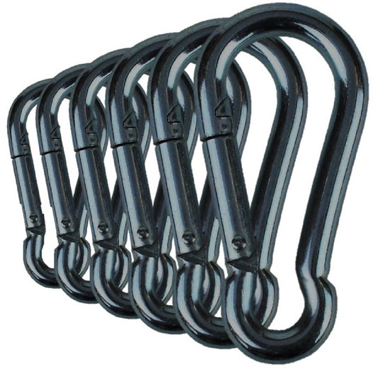  20 Pack Black Carbon Steel Carabiner Clip, 3.54 Inch Heavy  Duty Spring Snap Hook, Caribeener Clips For Camping, Hiking, Fishing, Quick  Link Keychain, Water Bottle, Backpack