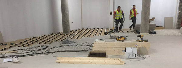 Acoustic floor in construction